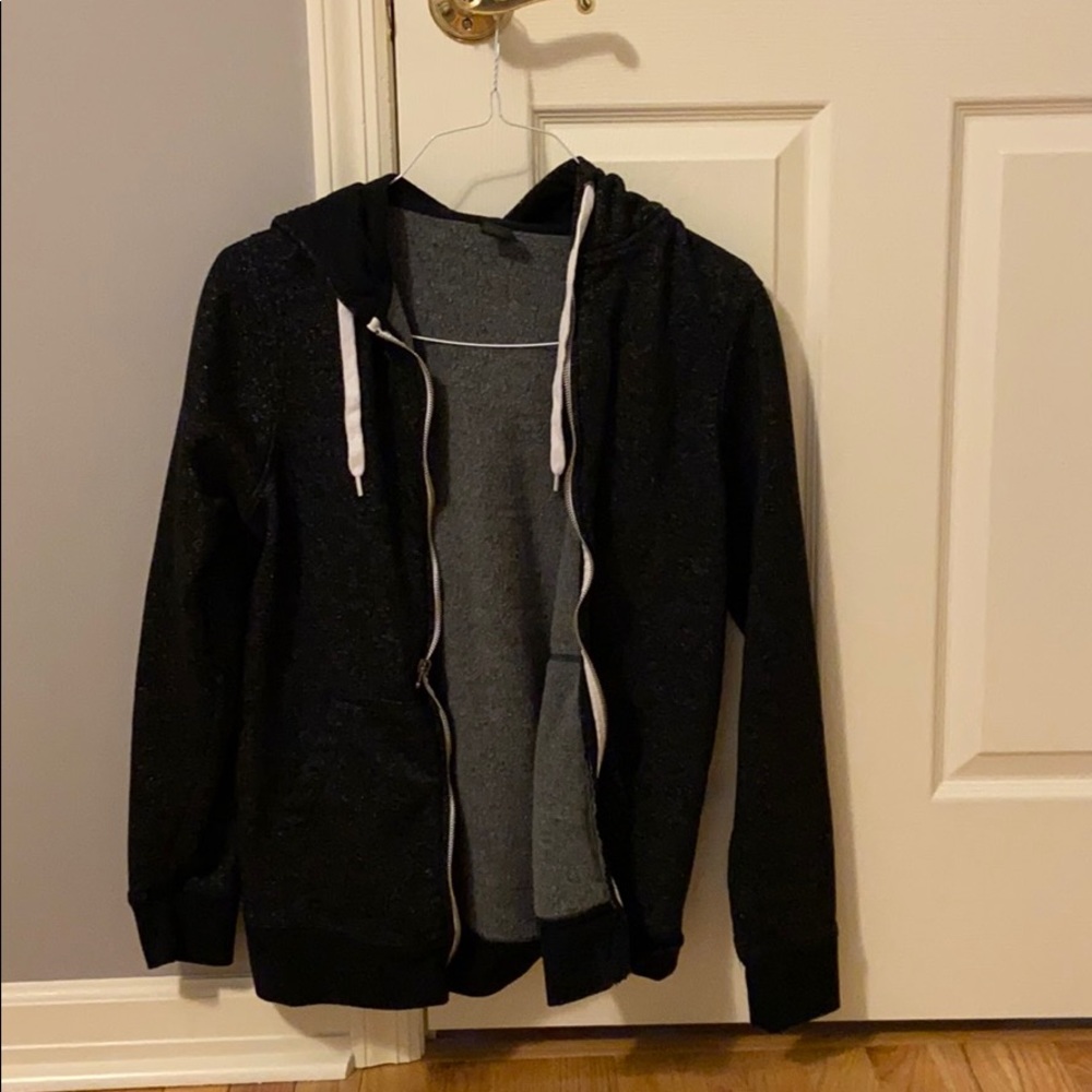 ZINE black and gray zipper sweatshirt